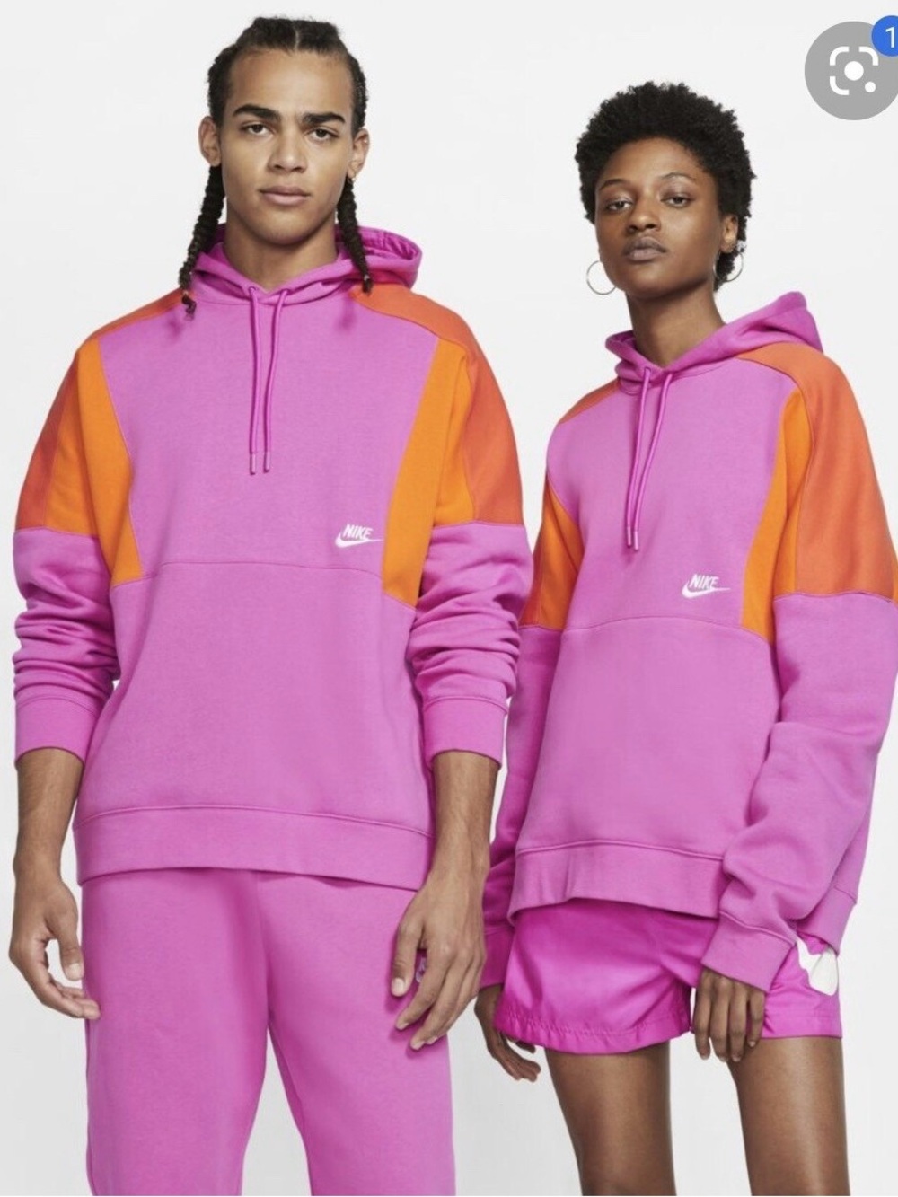 Nike Pink & Orange Colorblock Hoodie